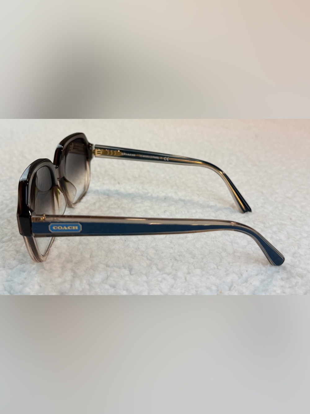 COACH • Transparent Brown Gradient HC8335U Square Prescription Sunglasses - Picture 3 of 11